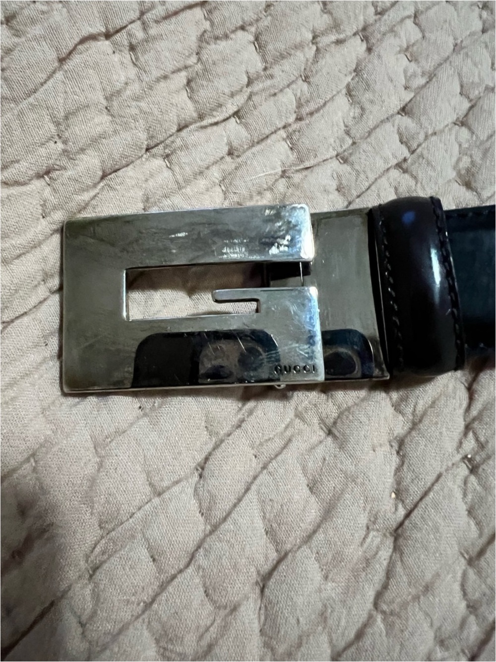 Gucci Black Leather Belt with Silver G Buckle